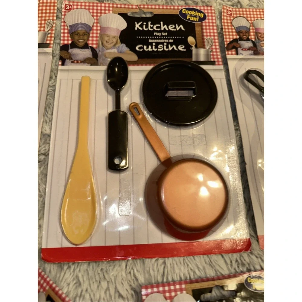 Play Food Set for Kids & Toddlers Kitchen Toy Playset Pretend Fake Pans Utensils